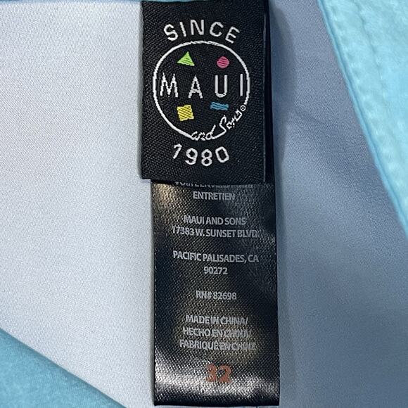 Maui and Sons Board Short Mens 32 Blue 4 Way Stretch Drawstring Waist Linerless - Picture 3 of 13